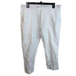 Stacy Adams Pants Linen Blend Full Length Chino Trousers Straight Leg 40/30